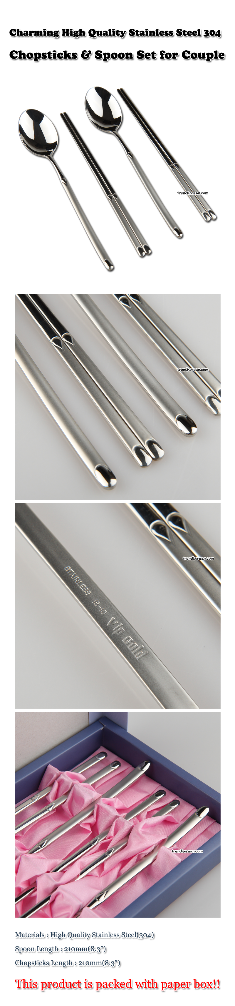 Charming Stainless Steel Chopsticks for Couple